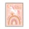Stupell Industries You Are Magical Inspirational Pink Unicorn Rainbow in Gray Frame Wall Art